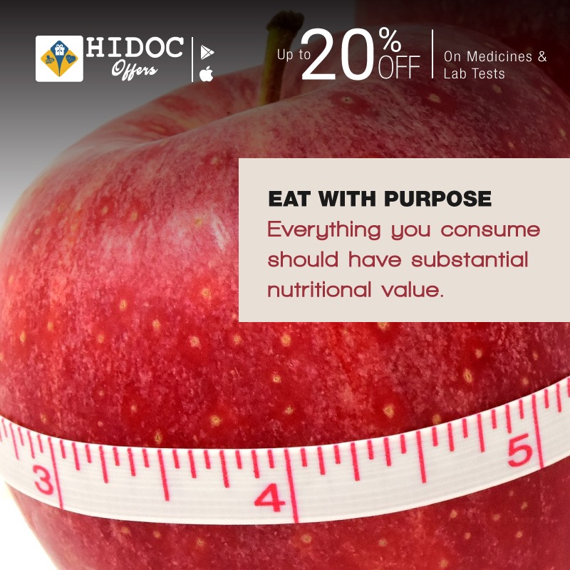 Health Tip - Eat with purpose Everything you consume should have substantial nutritional value.