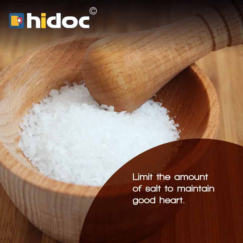 Health Tip - Limit the amount of salt to maintain good heart.