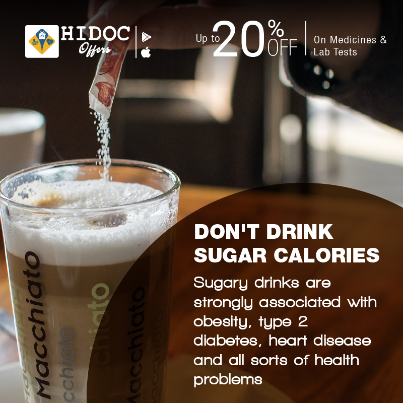 Health Tip - Sugary drinks are strongly associated with obesity, type 2 diabetes, heart disease and all sorts of health problems
