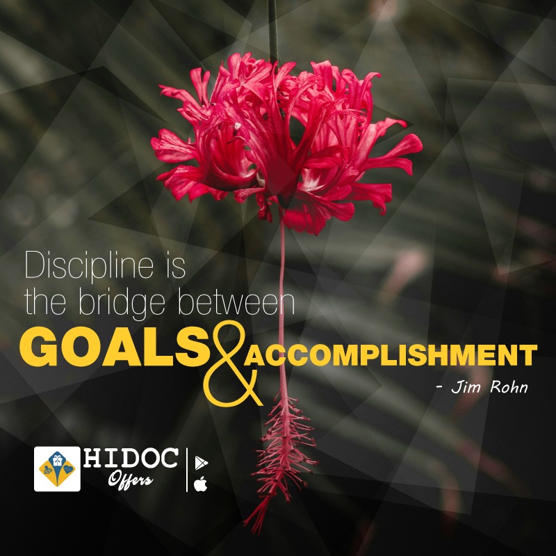 Health Tip - Discipline is the bridge between goals & accomplishment