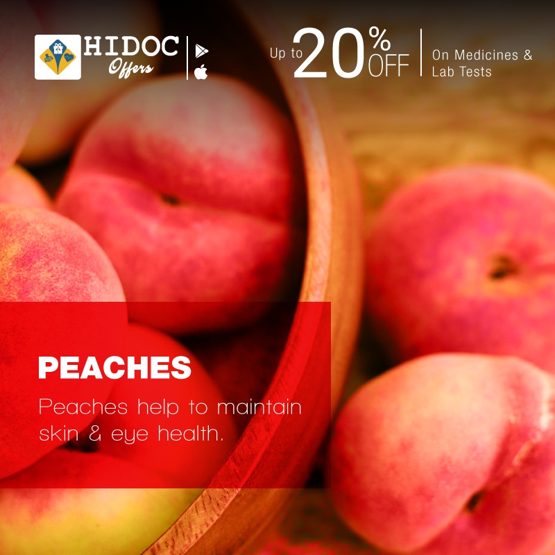 Health Tip - Peaches help to maintain skin & eye health. 
